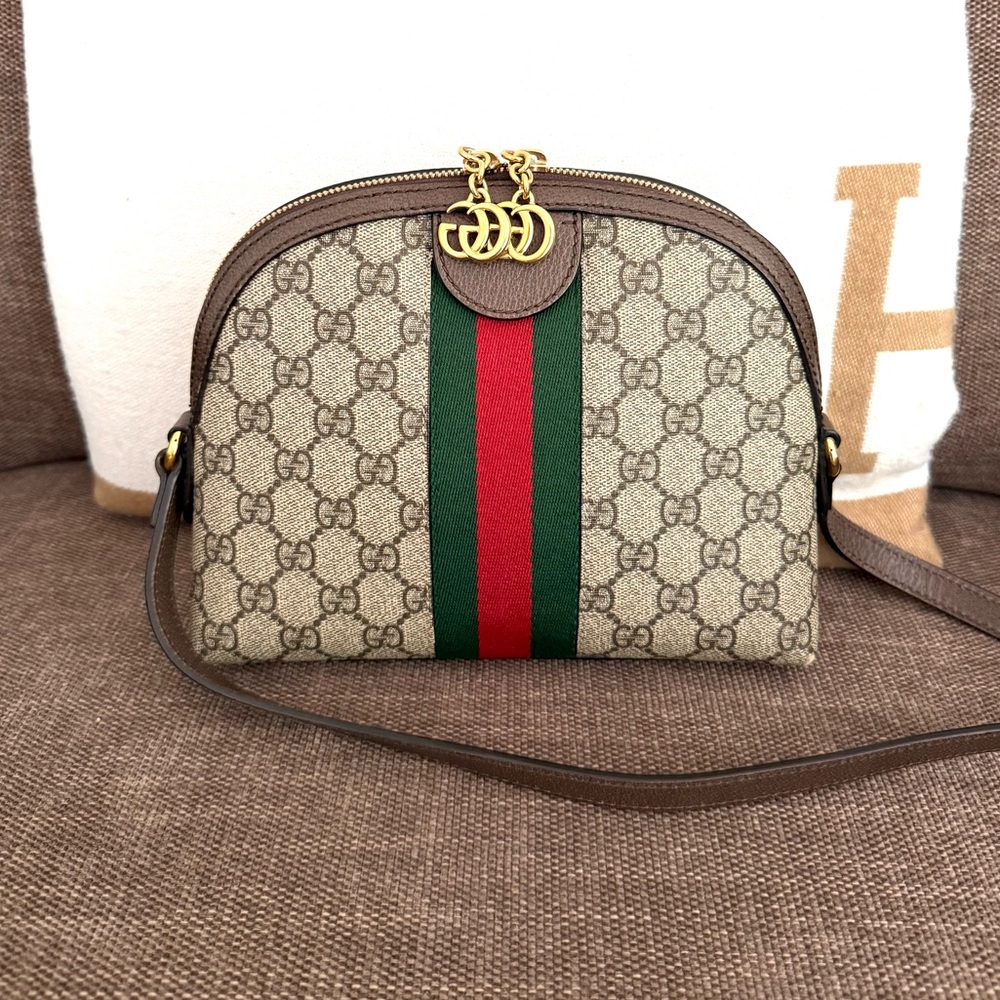 Authentic Gucci Ophedia dome crossbody bag brown monogram supreme canvas - Picture 16 of 16